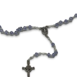 Rosario argento colore lilla dettaglio