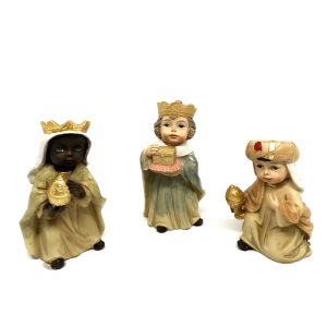 Presepe completo 11 soggetti in resina 10 cm re magi