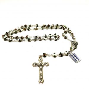 Cloisonnè Rosary white beads 6 mm