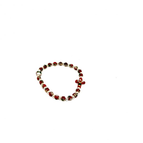 Bracciale Rosario Cloisonnè rosso