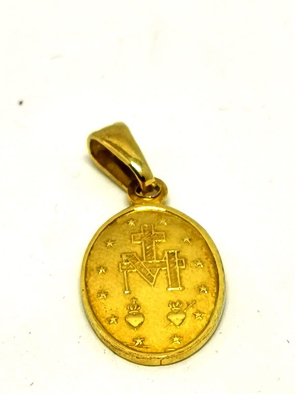 Medaglia Miracolosa argento 925 placcata oro retro