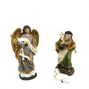 Presepe comleto 16 cm 11 soggetti angelo e pastore