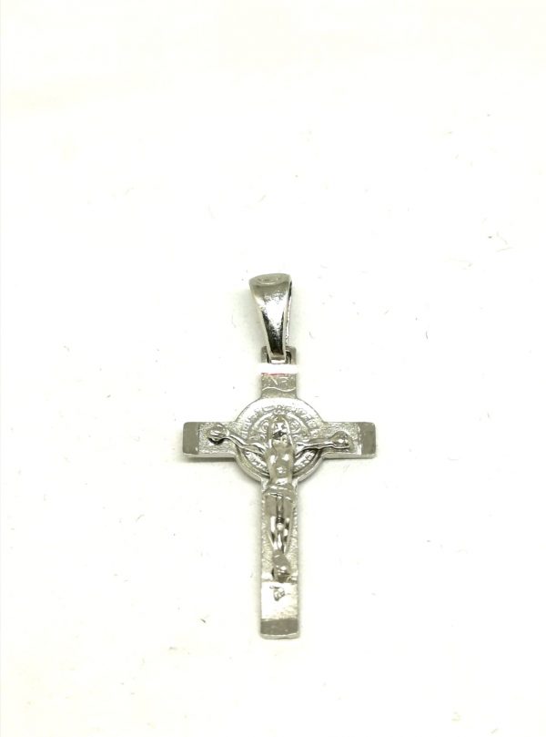 Croce pendente S. Benedetto argento 925