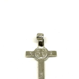 Croce pendente S. Benedetto argento 925 retro