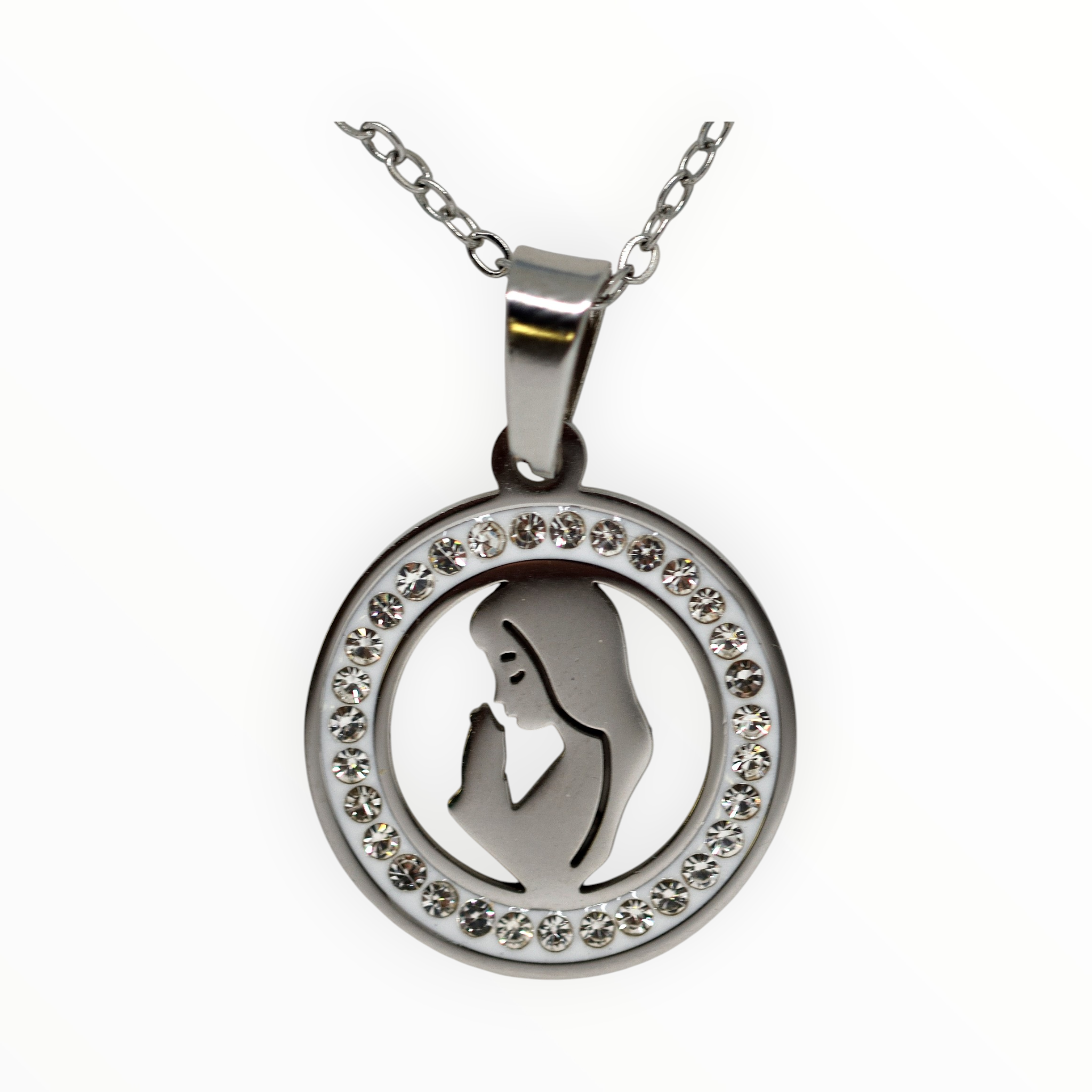 Medaglia Ave Maria in Acciaio Inox - Dettaglio Medaglia Medaglia Ave Maria in Acciaio Inox - Dettaglio Medaglia